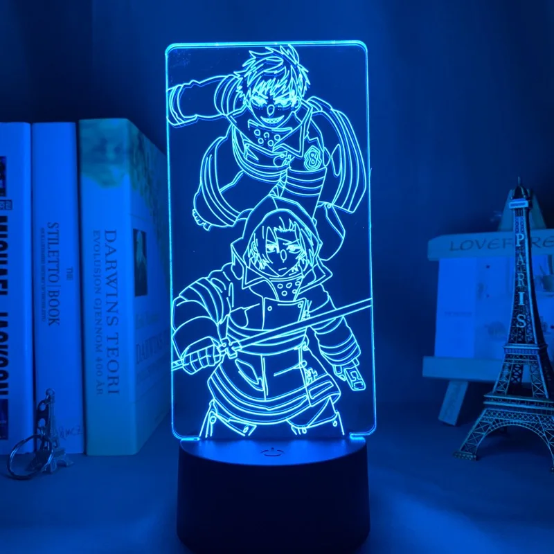 

Anime Led Night Light Fire Force for Bedroom Decor Gift Colorful Nightlight Manga 3d Lamp Fire Force