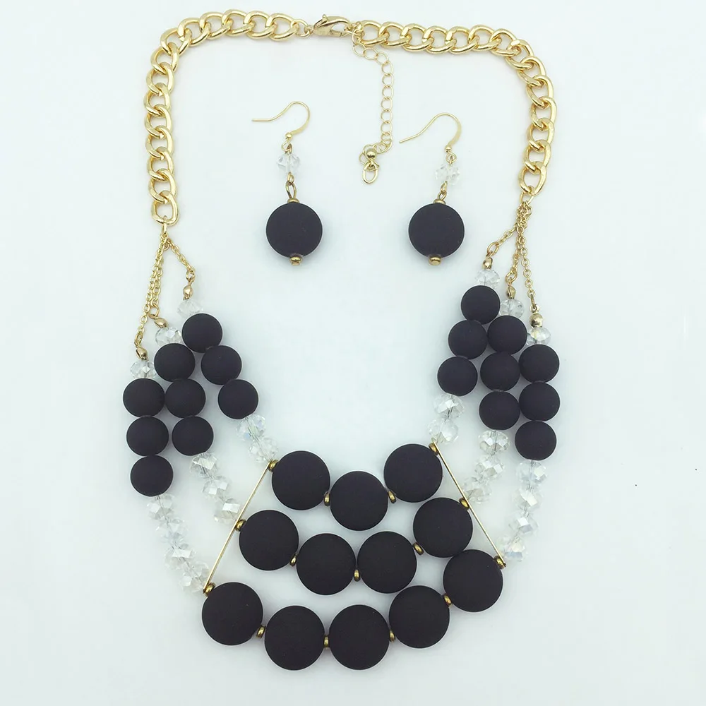 Модная Новая Элегантная желтая розовая черная инструкция акриловая бусина колье