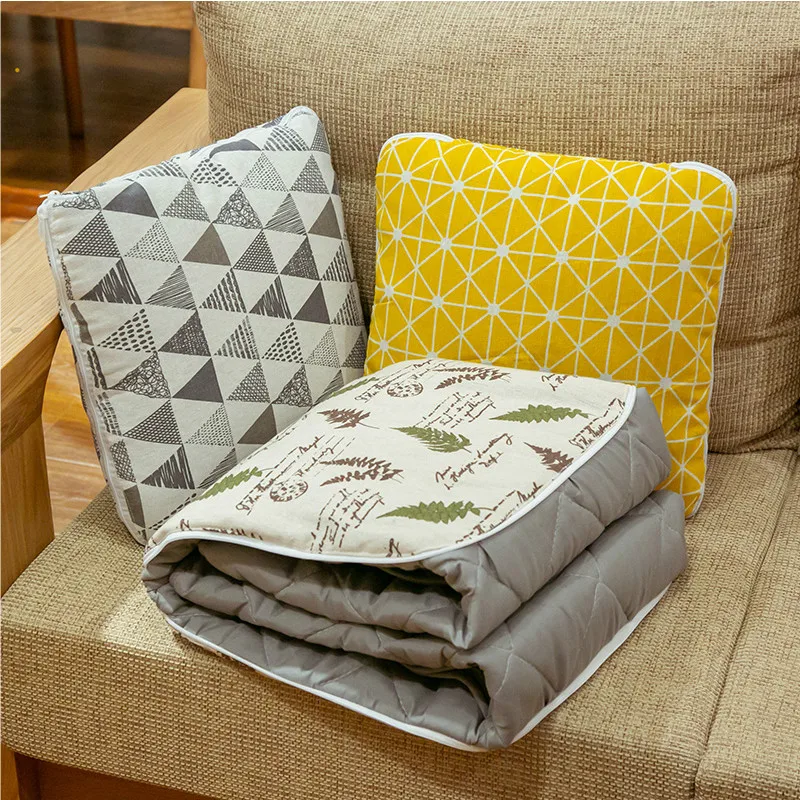 Льняное одеяло подушка 2 в 1 офисное кондиционер мультяшная автомобильное