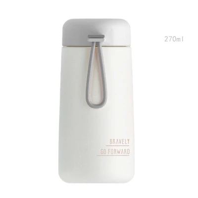 light grey 270 мл модный портативный термос из нержавеющей стали, Вакуумная чашка для детей, мини-бутылка для воды, колба для кофе, чая, кружки - Цвет: light grey