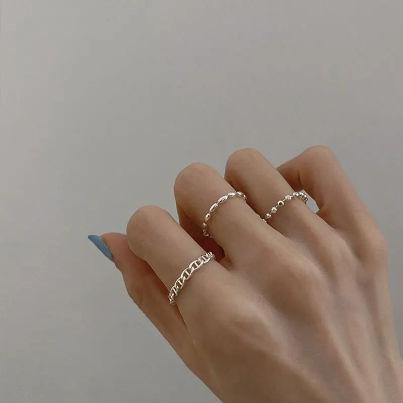 

Fashion Simple Plain Ring Ring Female Pull Bead Pig Nose Ring Opening Adjustable Jewelry Factory Direct Sales