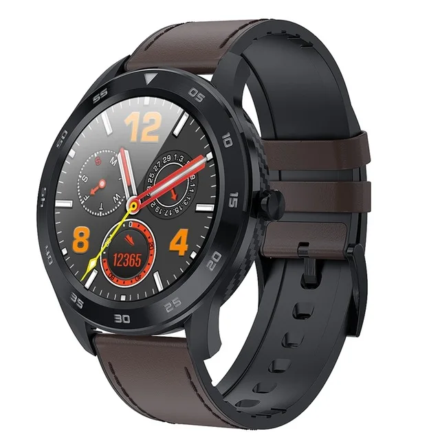 Dark Brown Leather SCELTECH DT98 Смарт-часы IP68 Водонепроницаемый Полный Круглый HD экран ECG Обнаружение Сменные циферблаты умные часы фитнес-трекер часы - Цвет: Dark Brown Leather