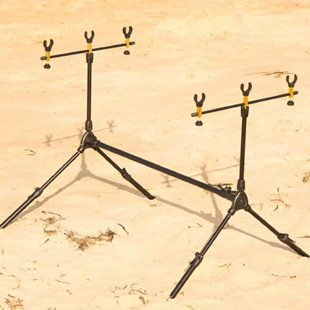 

Fishing Rod Holder Foldable Anti-rust Portable Adjustable Retractable Fishing Pole Stand for Outdoors Retractable Fishing Stand