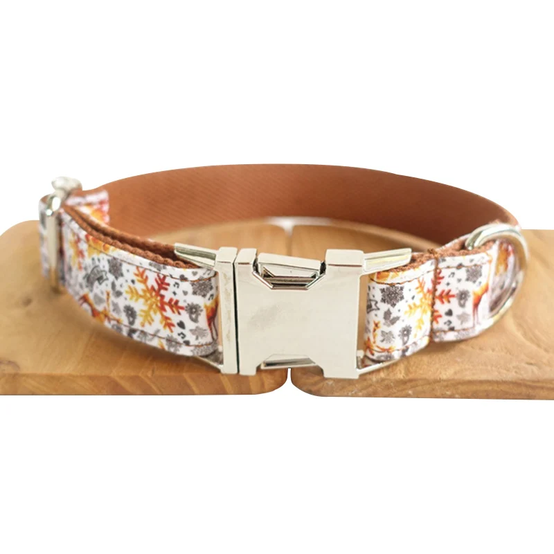 Золотые рождественские праздничные ошейники с металлической пряжкой для собак