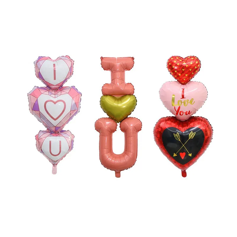 

New String Heart Aluminum Film Decoration Balloon Shop Shopping Mall Event Party Wedding Birthday Decoration Love Balloon