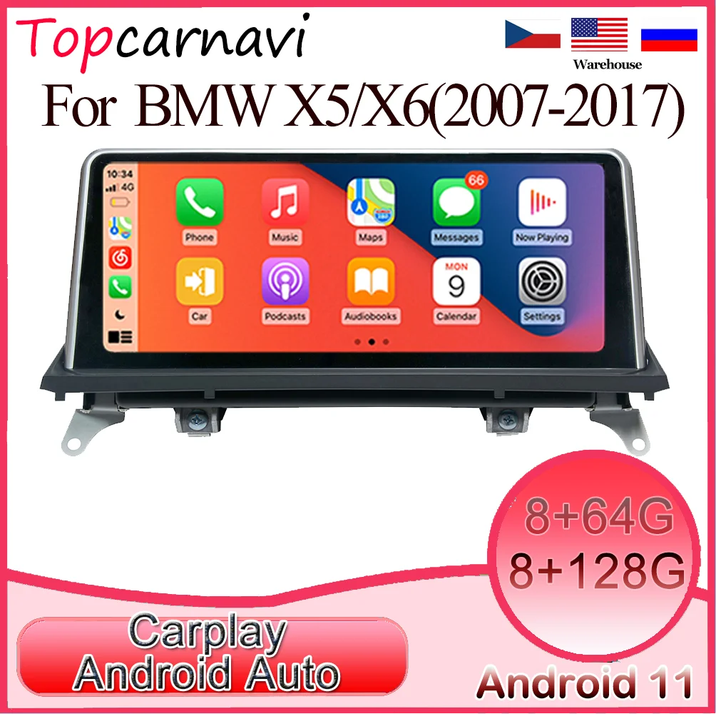 Car Smart System Android 11 navigation GPS Glonass Carplay Radio Media For BMW X5 X6 E70 E71 E72 E73 F15 F16 F85 2 din | Автомобили и