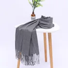 Женские однотонные хлопковые шарфы с кисточками, женский тонкий весенний шарф, летняя роскошная женская шаль, теплый шарф для женщин 2022