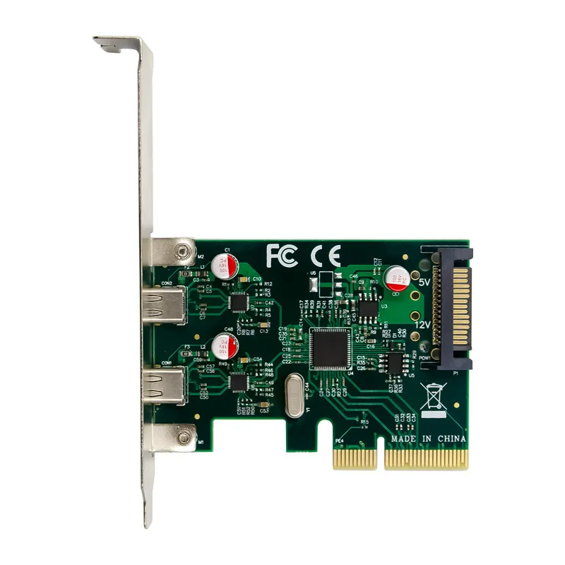 Адаптер PCIE X4 в USB 3 1 2 порта s ASM1142 с двумя портами | Компьютеры и офис