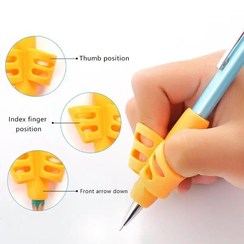 

3pcs Children Writing Pencil Pan Holder Kids Learning Practise Silicone Pen Aid Grip Posture Correction Device for Students New