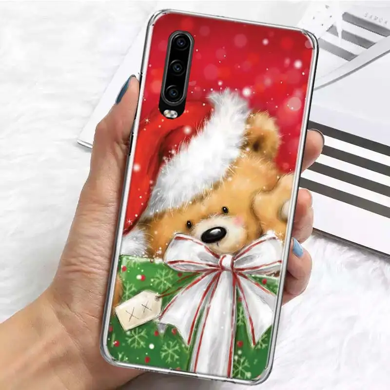 Happy Christmas Cute Bear Gift Silicon Call Phone Case For Huawei P30 P20 P40 P50 P10 Mate 20 30 40 10 Lite Pro Casing Housing |