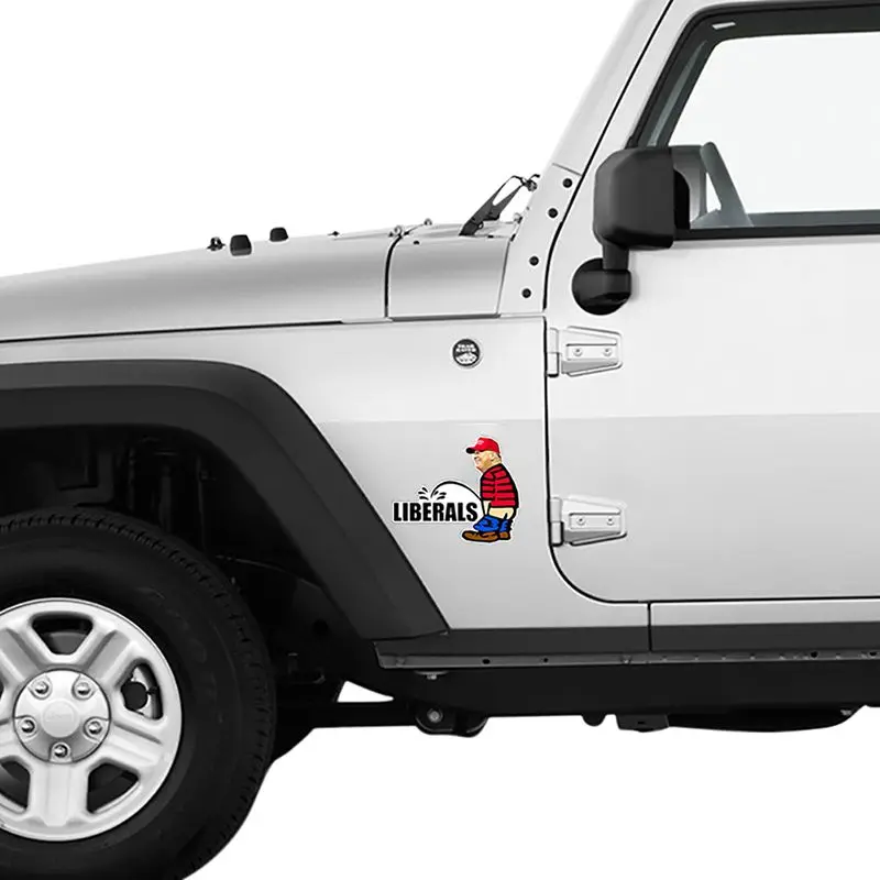 Горячая Трамп Peeing On Liberals Дональд бампер наклейки для ноутбука наклейка