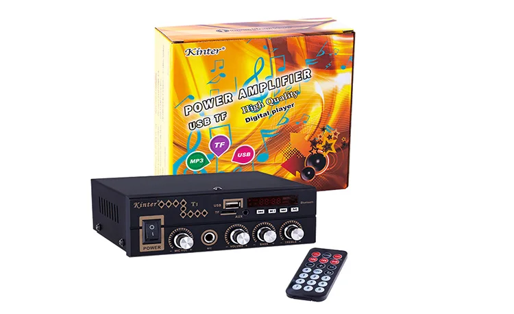 Kinter T1 аудио усилитель воспроизведения MP3 в USB TF карта имеет fm-радио и микрофонный вход 220-240 в источник питания мини размер металлический корпус