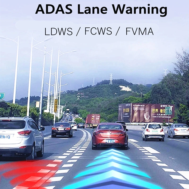 Автомобильный видеорегистратор Odare 1080P ADAS двойная IPS камера 10 дюймов FHD видео