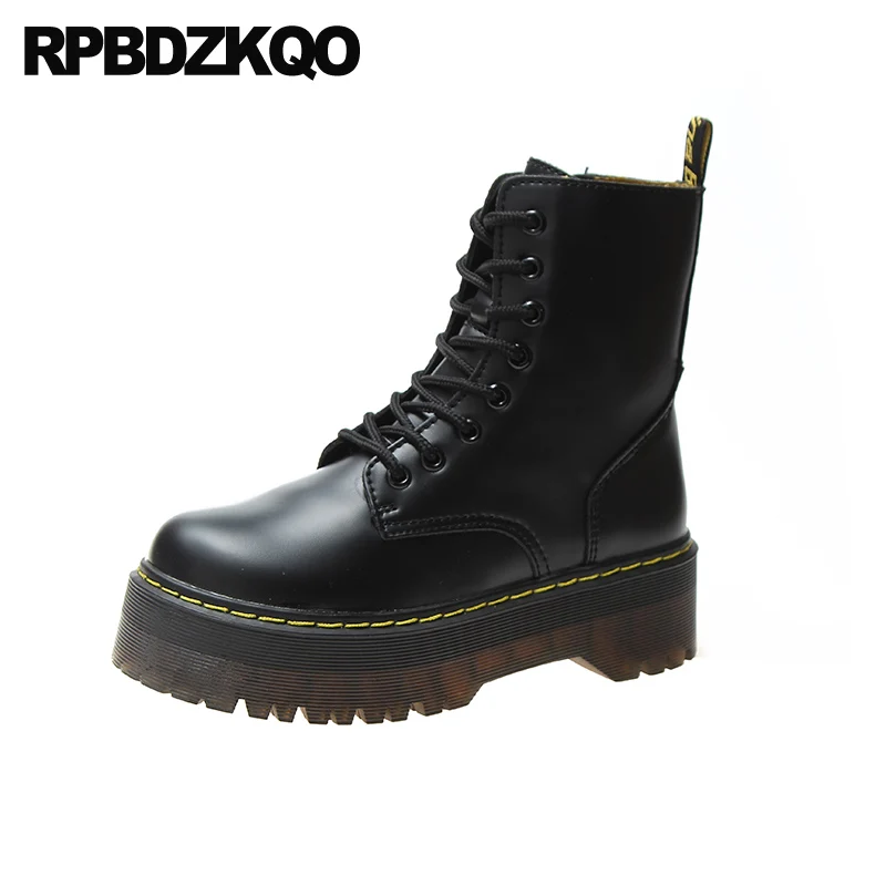 Женские Водонепроницаемые ботильоны на платформе черные или красные ботинки с