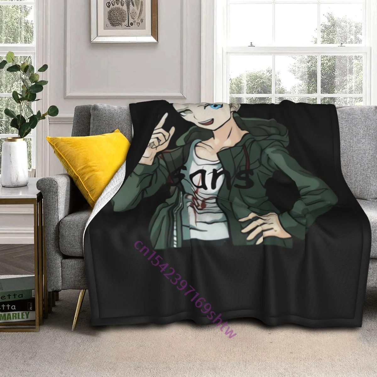 

Одеяло Komaeda Sans Danganronpa Undertale, пушистое теплое одеяло для зимнего постельного белья, мягкое Флисовое одеяло с 3D принтом
