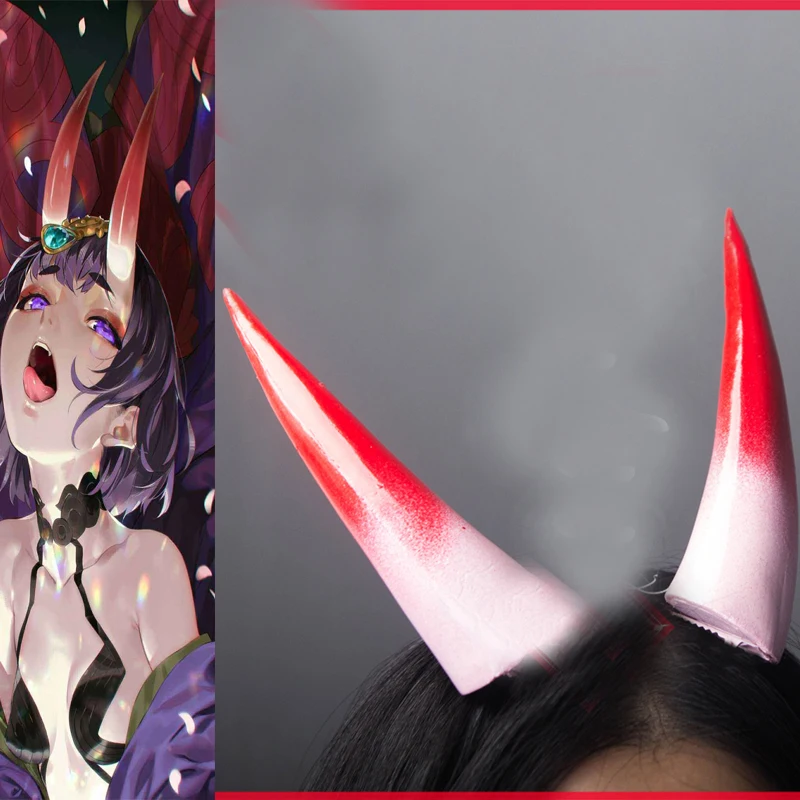 Fate Grand Order Shuten-douji рог для косплея красный головной убор заколка волос реквизит