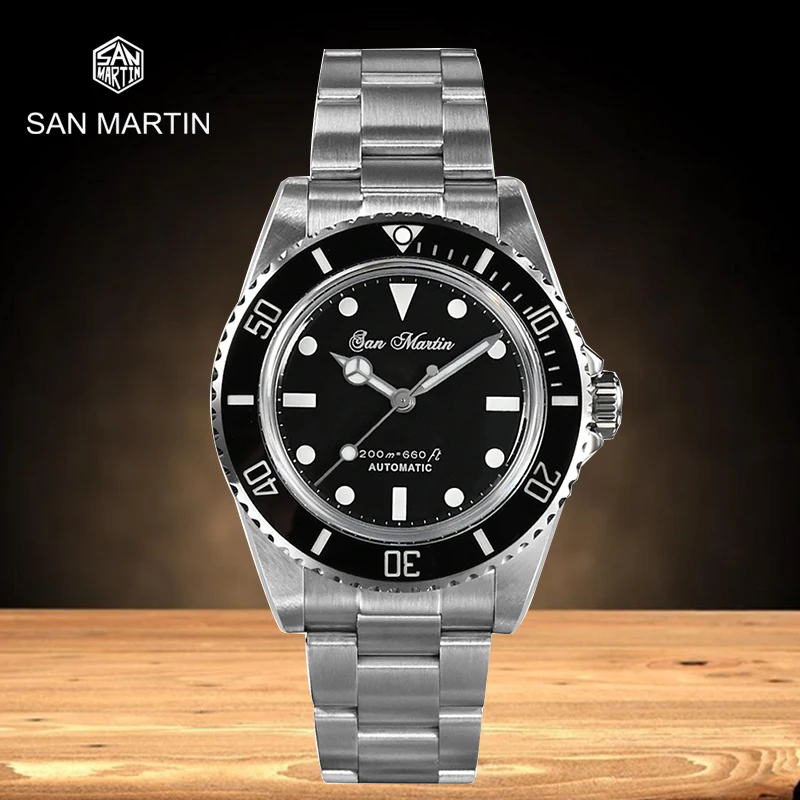 

San Martin Mens Diver Watches Automatic Watch Water Ghost Diving 200m Waterproof Mechanical Wristwatch Luminous Sapphire Watch