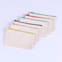 new multipurpose cosmetic bag makeup pouches with zipper cotton canvas bag pencil travel toiletry bag diy design