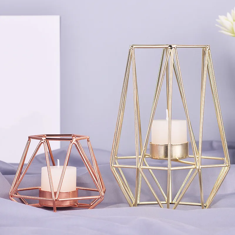 Геометрический подсвечник в скандинавском стиле кованые подсвечники украшение