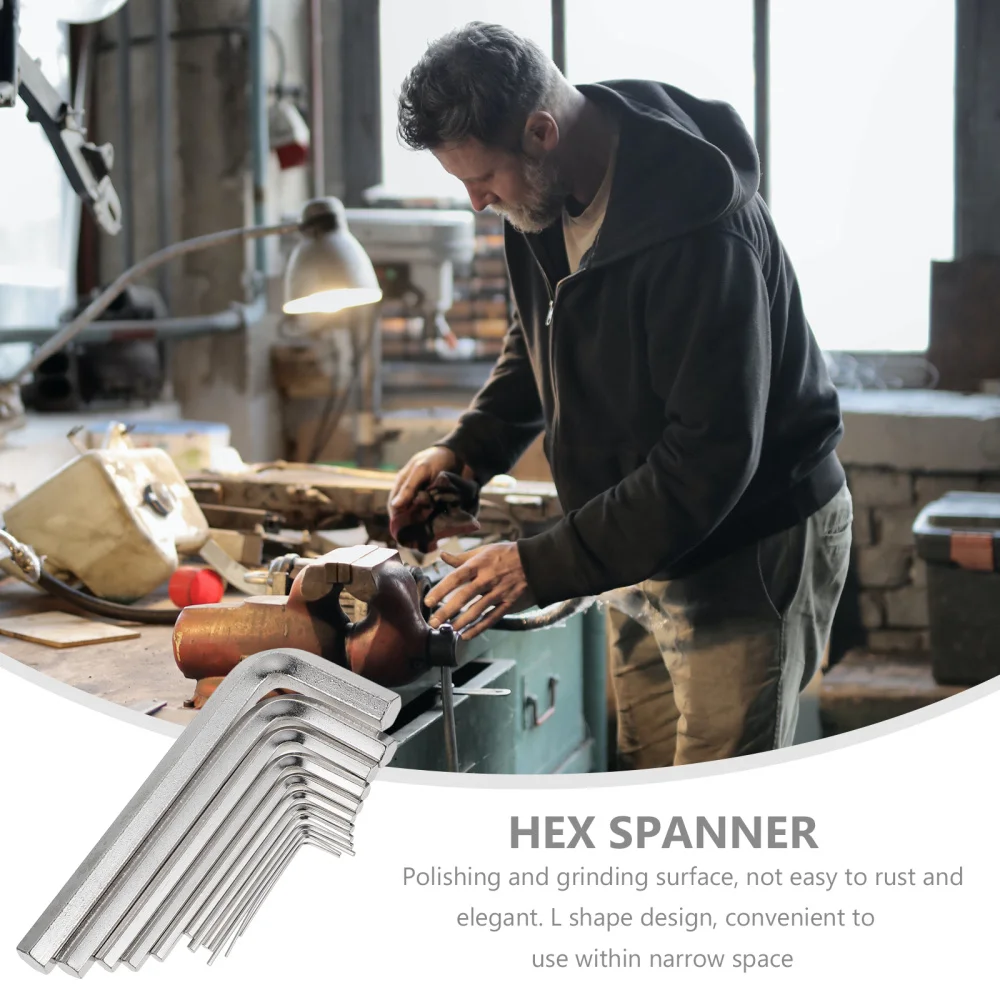 

1 Bag 12pcs Durable Shape Hexagon Wrenches Repair Tools for Home (Silver)