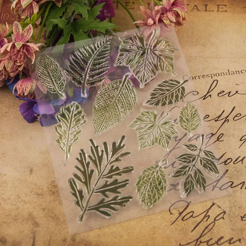 26 типов листьев цветок фейерверк дерево силиконовый прозрачный печать DIY
