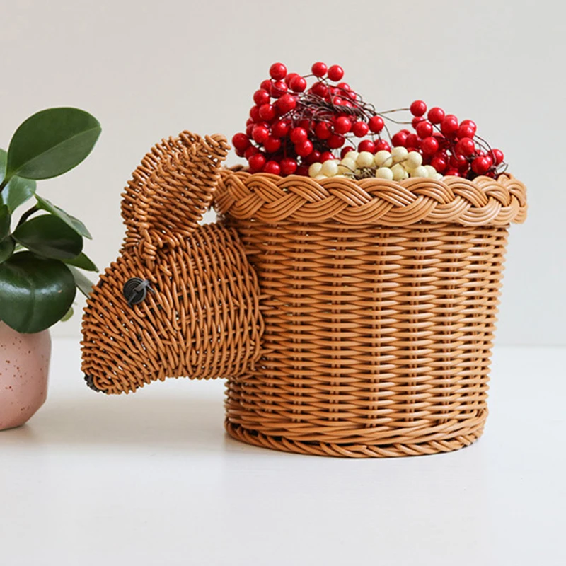 Rattan Woven Braided Rustic Primitive Style Country Home Decor Fruits Storage |