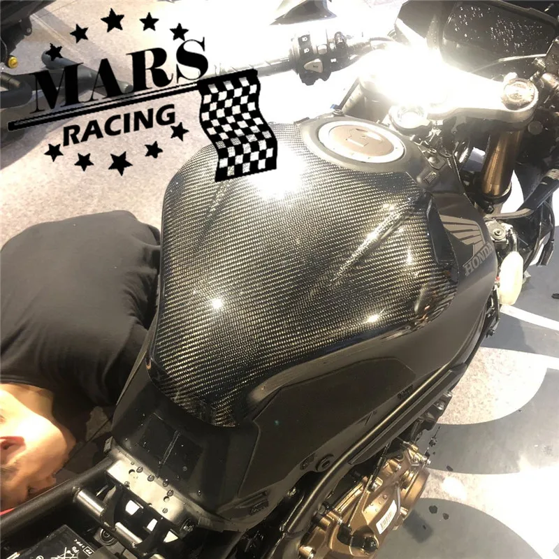 Мотоциклетная накладка на бак из настоящего углеродного волокна защитная для
