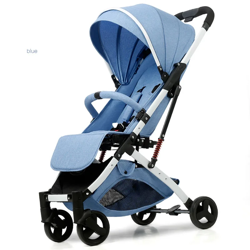 Silver frame blue Быстрая! 5,8 Кг ультра-светильник, детская коляска, переносная, складная, ударопрочная, детская коляска с зонтиком, 170 градусов, переносится на самолет - Цвет: Silver frame blue