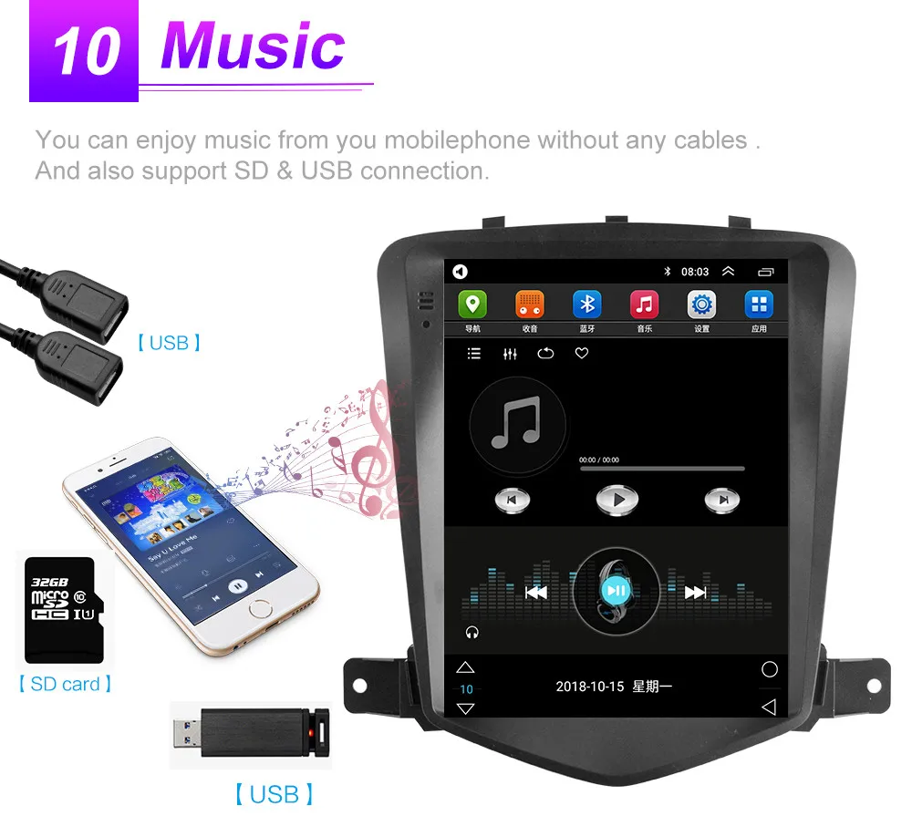 Мультимедийный автомобильный плеер мультимедийная система на Android с ips экраном 10