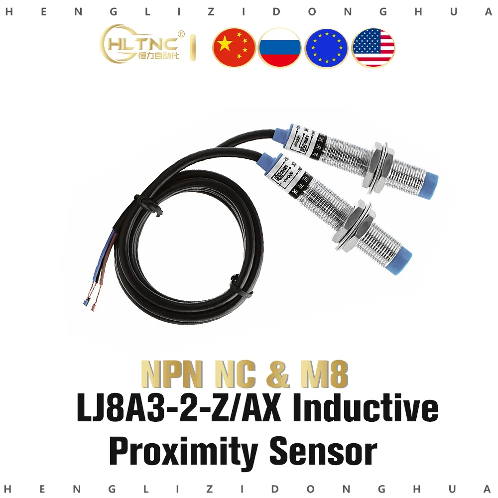 

2 шт. датчик приближения LJ8A3-2-Z/AX Индуктивный бесконтактный выключатель датчика M8 2 мм DC 12 В 24 В AC 110 В 220 В NC NPN