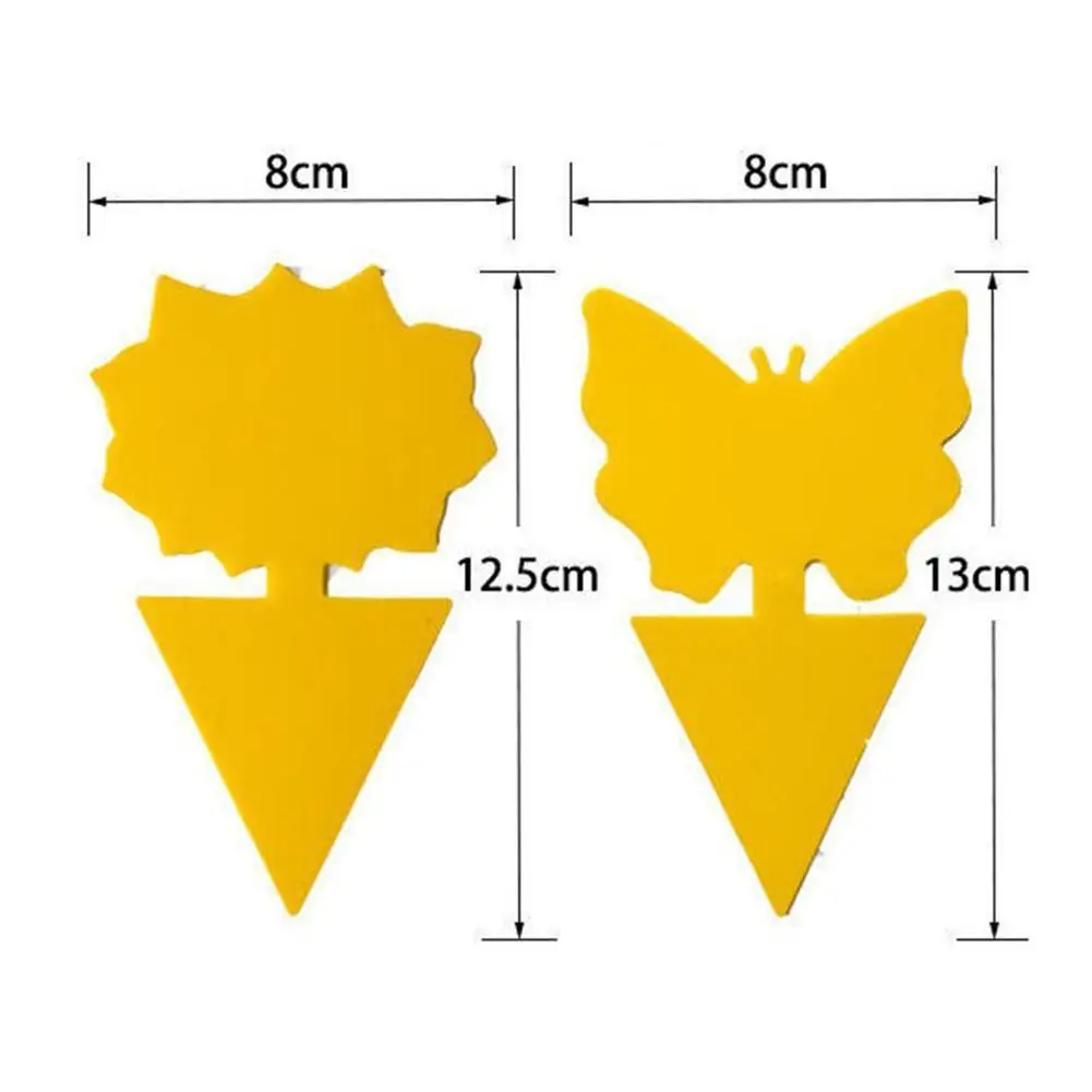 

10pcs Yellow Butterfly Shape Double Sided Sticky Board Flies Board Sticky Mosquito Insect Trap Flowers Plant Control Vegeta P5F3