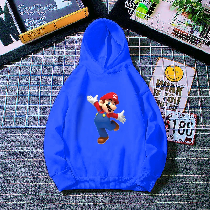 

Baby Boy Clothes Mario Bros Printed Cotton Sweaters 3-14T Girl Sets Spring Autumn Tops Cartoon Harajuku Cute Children's Hoodies