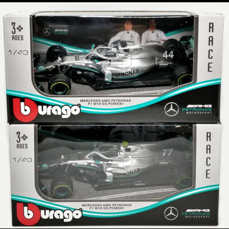 

Bburago POP Toys 1:43 F1 2019 Benz AMG Petronas W10 EQ Power No44 L.Hamilton No77 Diecast Car