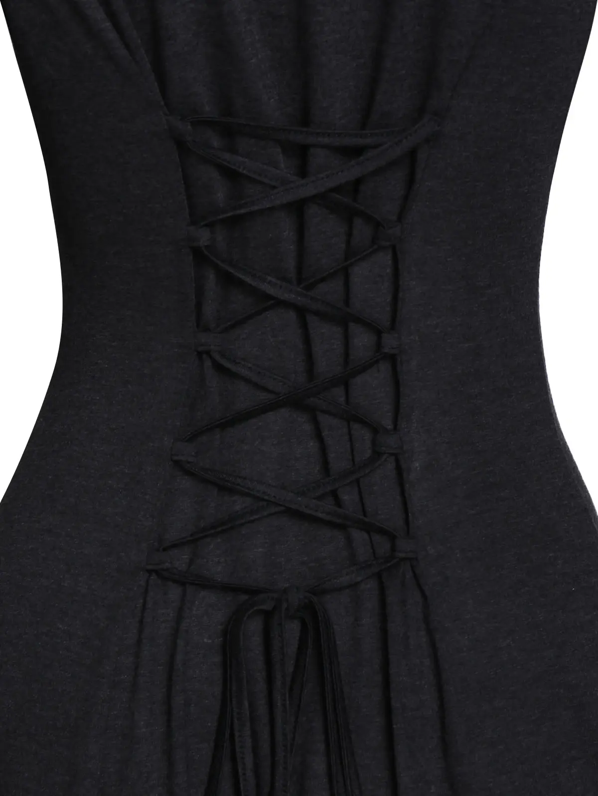 Женское готическое платье с капюшоном контрастное трапеция рукавами перчатками