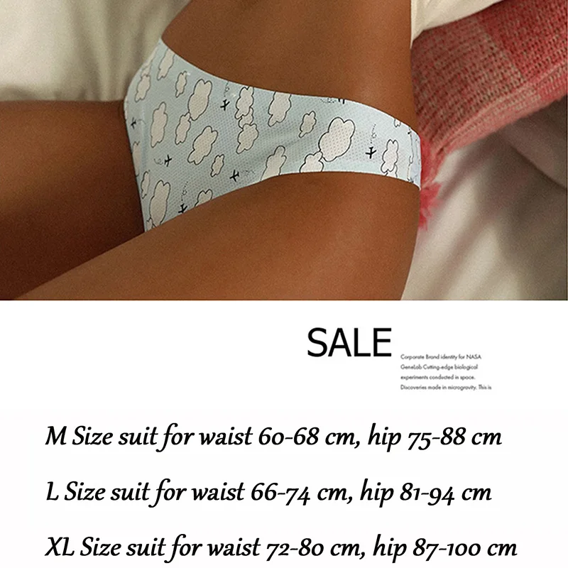 

Women New Cartoon Graffiti Print Panties fo Female Sexy Cotton Seamless G-String Thongs Low Rise Lovely Underwear Lady Lingerie