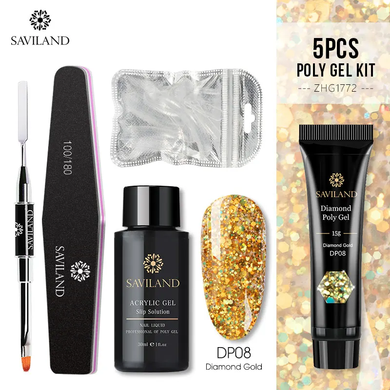 15g Poly Gel Kit Soak off 4 шт./компл. поли набор гелевых УФ Акрил строитель поли-гель, быстро сохнут, дизайн ногтей Pro с длинным натуральных ногтей Жесткий Гель-лак - Цвет: 15g Poly Gel Kit