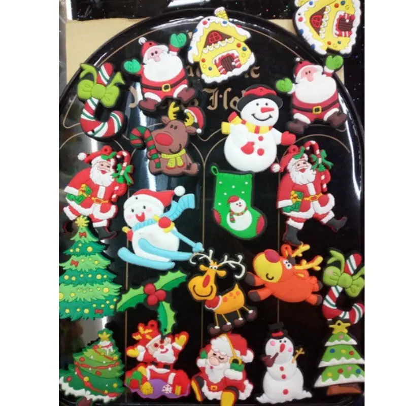 5 шт./партия, рождественская елка, мультяшный малыш, каваи, снеговик, магнит, украшения Санта Клаус, сувенир, маленькая магнитная наклейка, случайный цвет