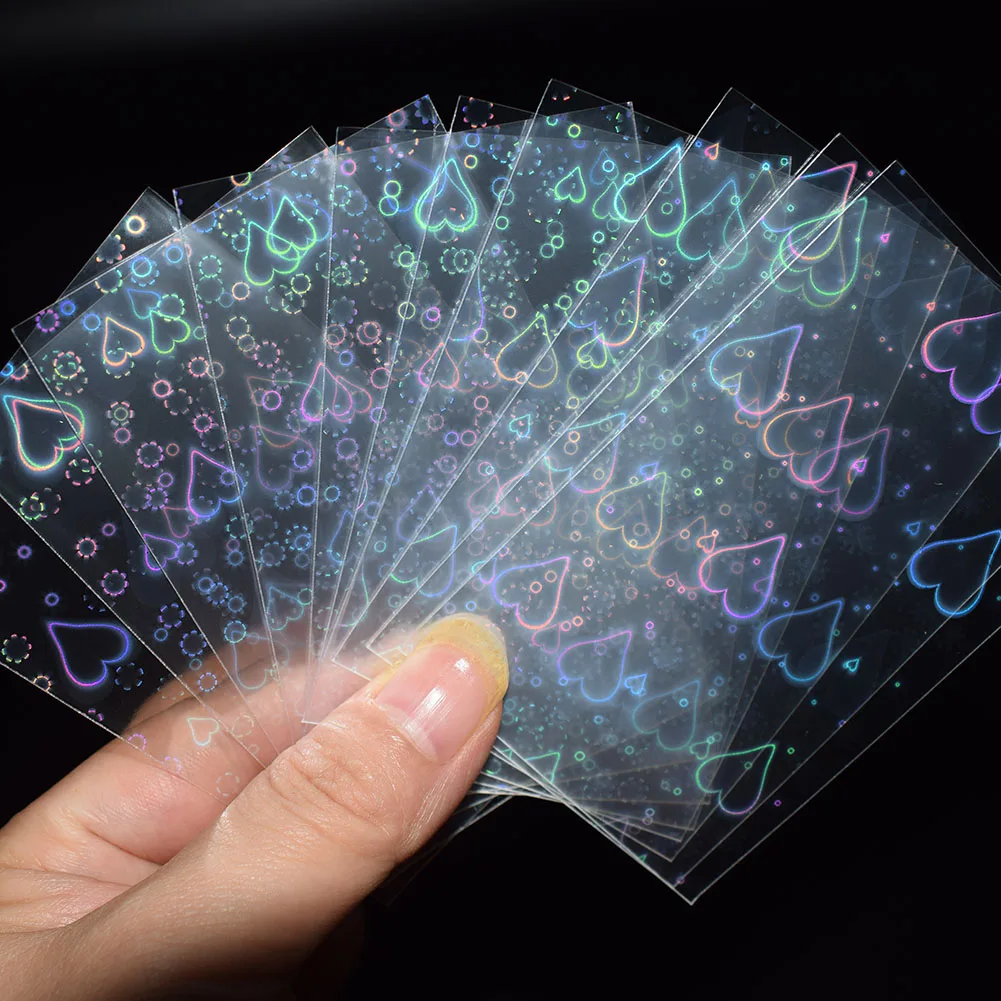 

100pcs 57x87mm Unseal Love Small Cards Transparent Laser Clear Sleeves Korea Idol Photo Protector Trading Cards Shield Cover
