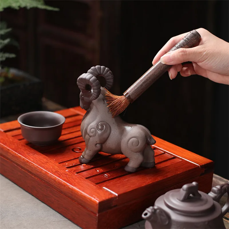 Чайные украшения из фиолетовой глины для домашних животных керамическая фигурка