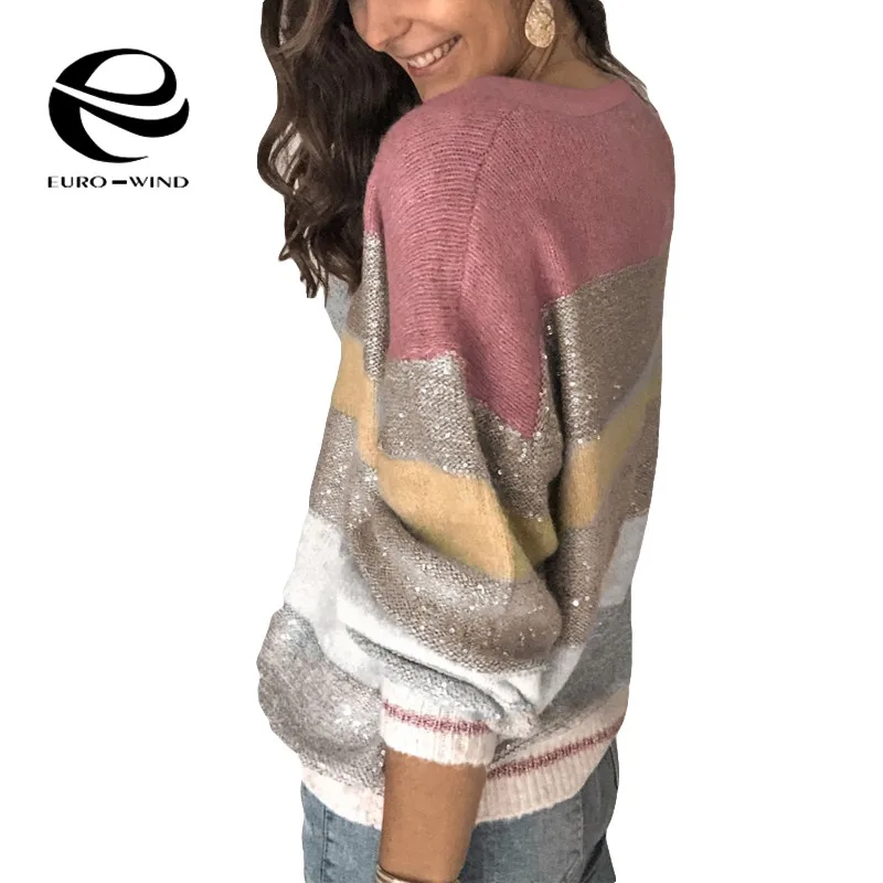 Свободный Повседневный вязаный женский свитер размера плюс осень 2019 Женский