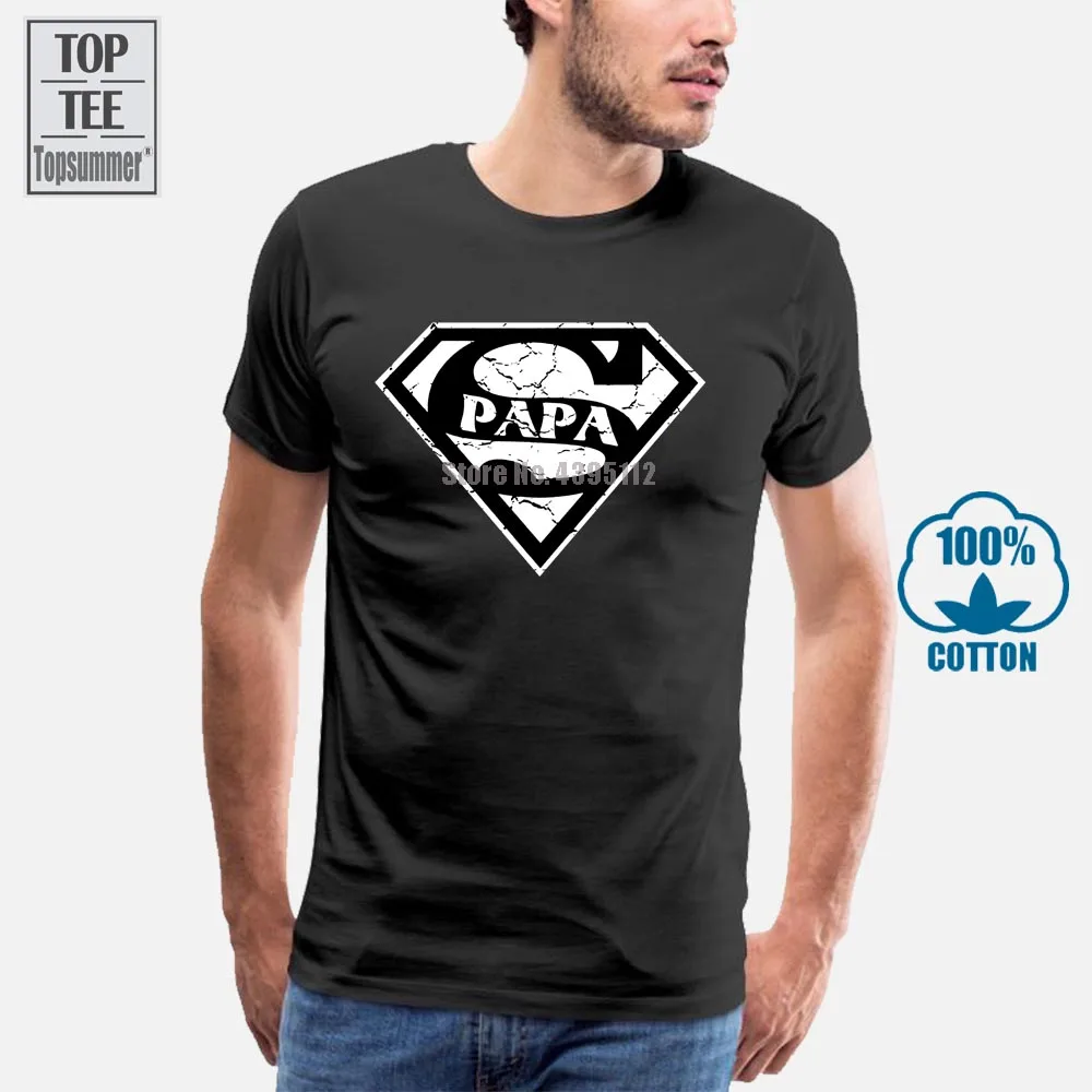 Футболка Super Papa забавный подарок на день отца Мужская футболка для папы