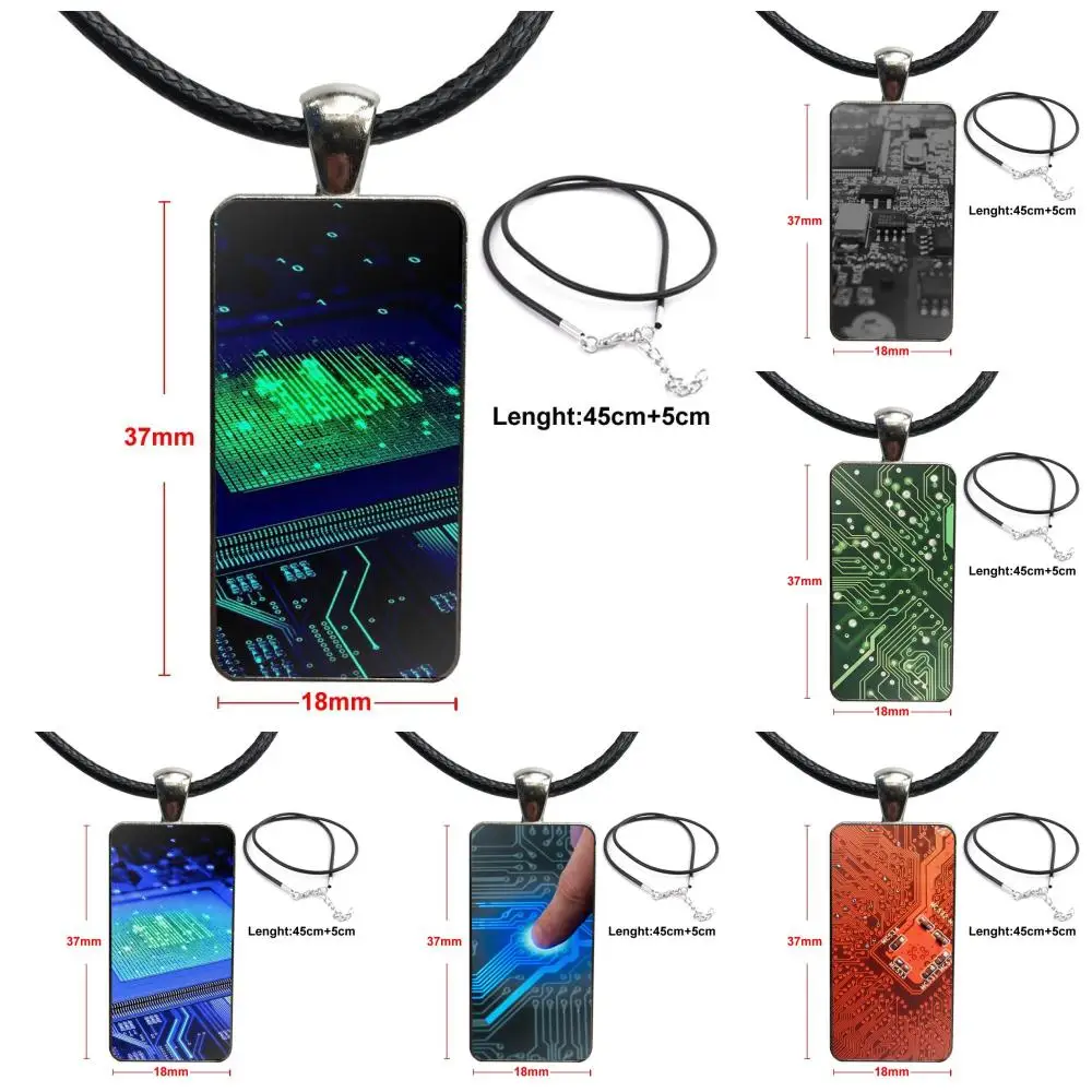 Для женщин детей ожерелье модная Длинная цепочка прямоугольное ювелирная