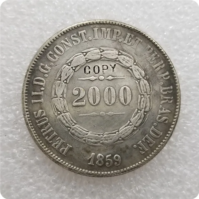 Копия юбилейных монет 1859 1866 1867 Бразилия 2000 копия искусственная
