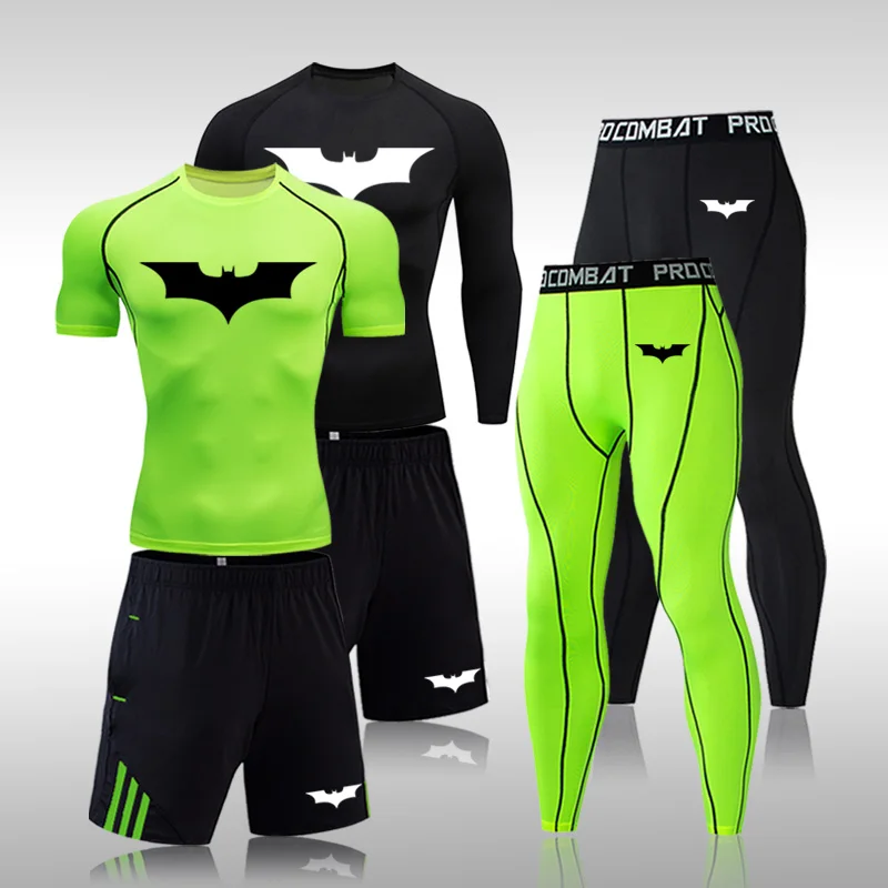 

Men's Running Sports Suit MMA Rashgard Male Quick Drying Sportswear Compression Clothing Fitness Training Kit Thermal Underwear