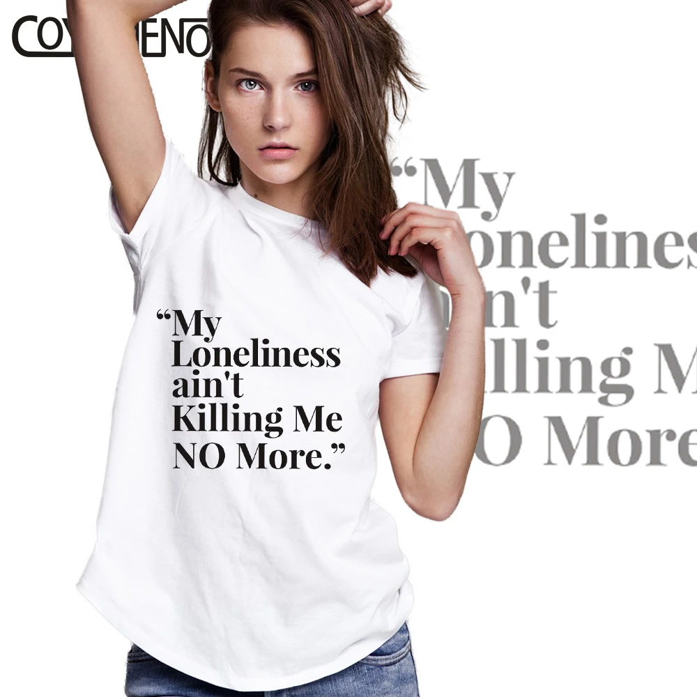 

funny lette tshirt 2020 plus size 3XL solid modal woman casual print tops printed plus size solid color tshirt homme COYICHENOL