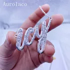 Ожерелье AurolaCo с фианитами и именем, цепочка в коробке, Золотистое Ожерелье из нержавеющей стали с надписью и табличкой для женщин, подарки