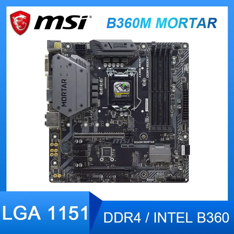   MSI B360M  ATX,   Intel B360, LGA 1151DDR4,  64 , PCI-E 3, 0, USB,  Core i5-8500T