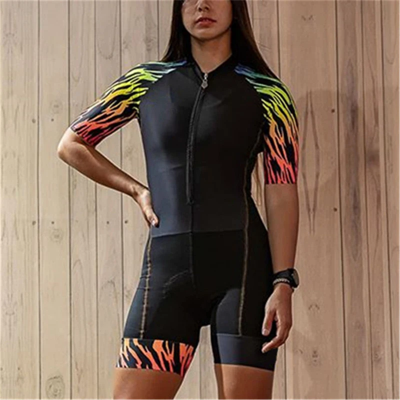 

fitness Cycling summer women short sleeve cycling jumpsuit breathable bike wear quick dry bicycle sportwear triathlon skinsuit