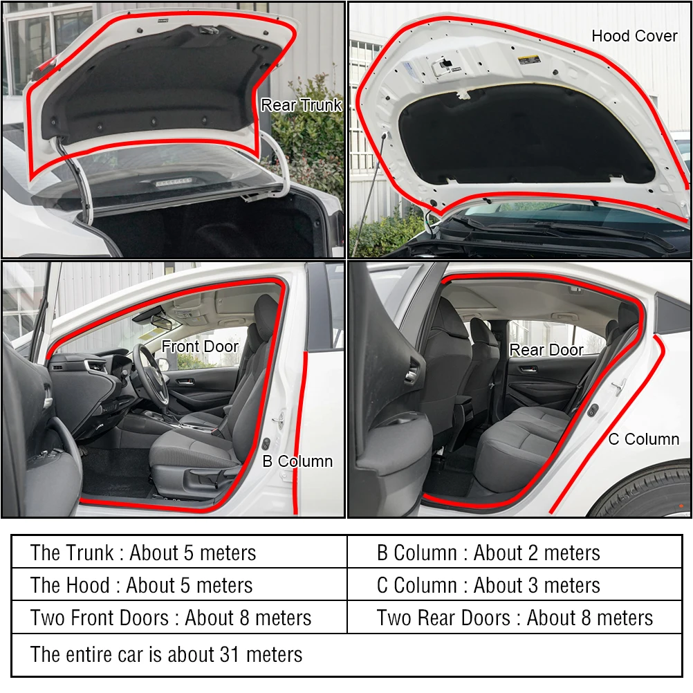 Уплотнитель для автомобильной двери с защитой от столкновений шумоизоляция