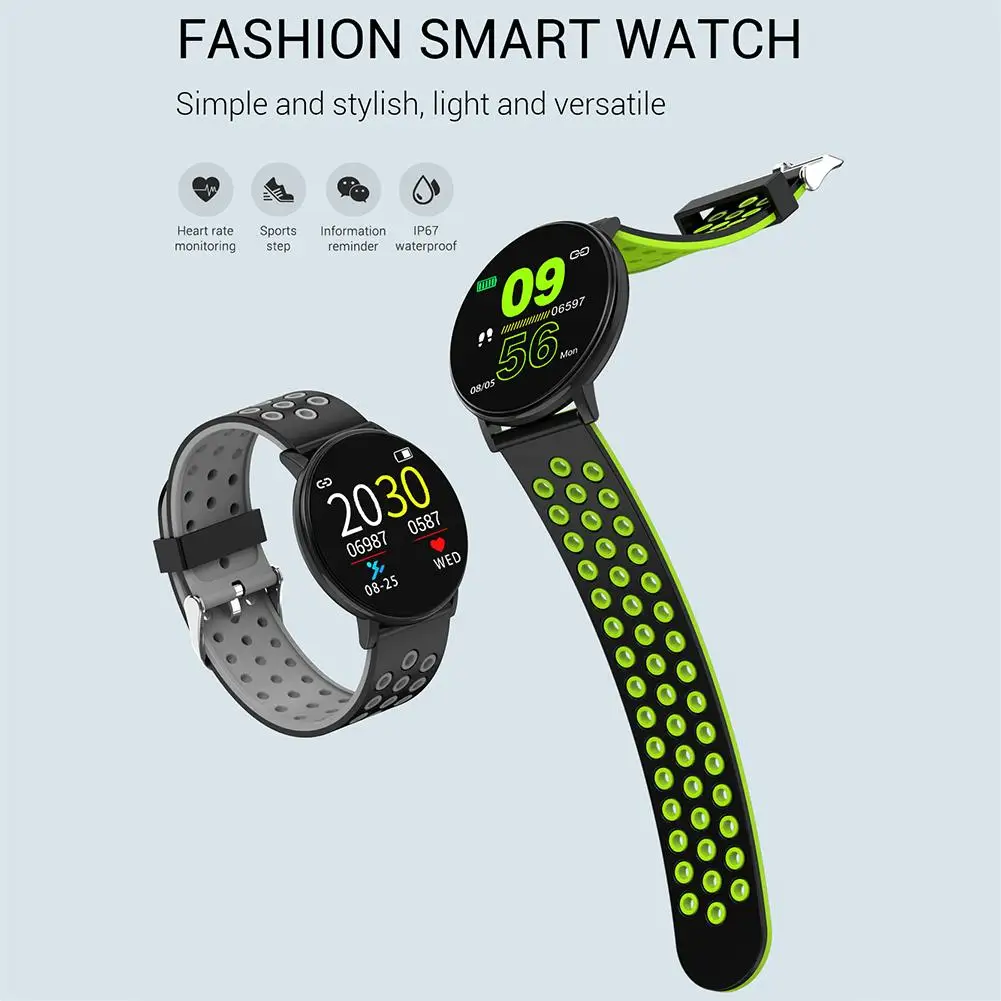 W8 1.3 Inch Smart Watch Heart Rate Monitor Fitness Tracker Stopwatch Pedometer Calorie Sport For Men Women | Электроника